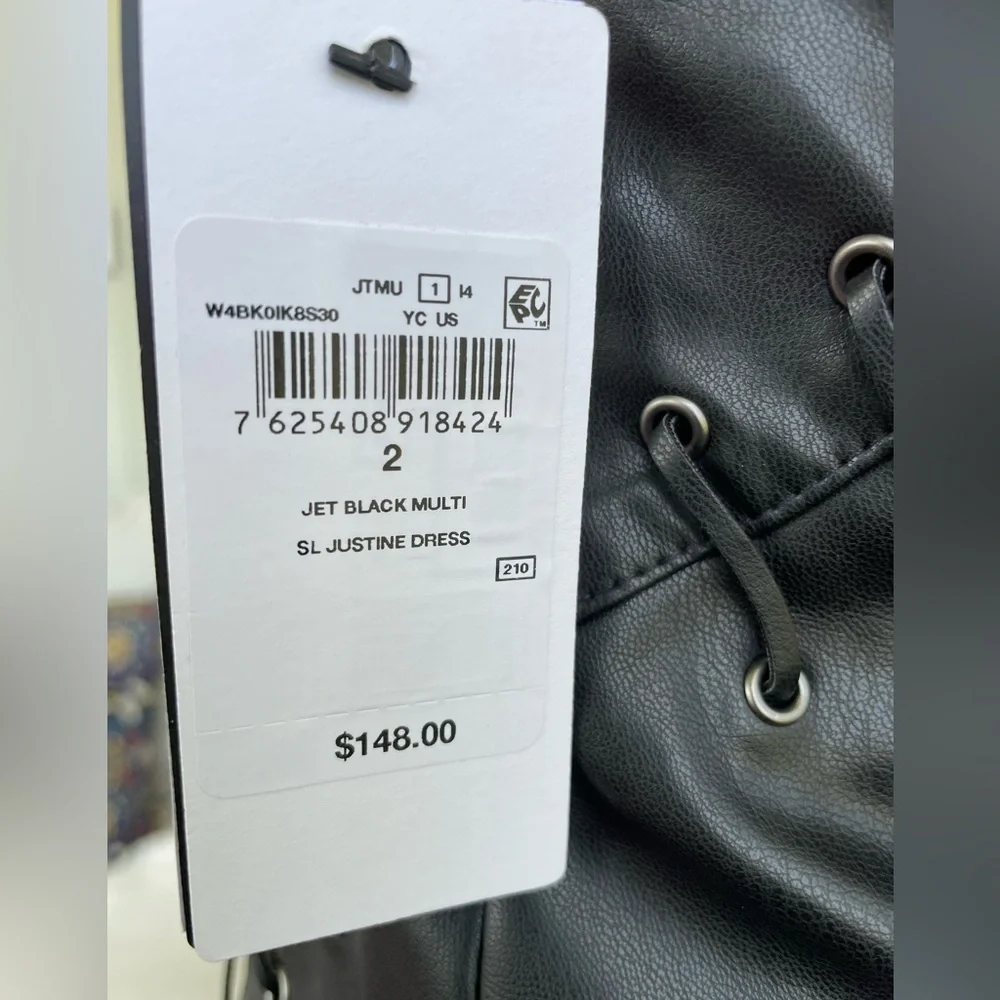 Guess Women's Justine Faux-Leather Bodycon Dress - Jet Black - Picture 12 of 16